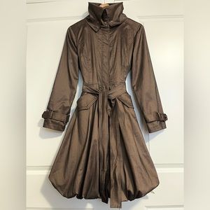 Samuel Dong Bronze Belted Bubble Trench Coat
